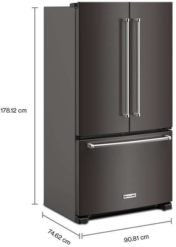 KitchenAid KRFC136RBS 36 Inch Freestanding Counter-Depth French Door Ref...