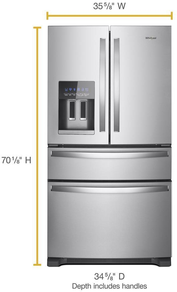 Whirlpool WRMF3636RZ Fingerprint-Resistant Stainless Steel