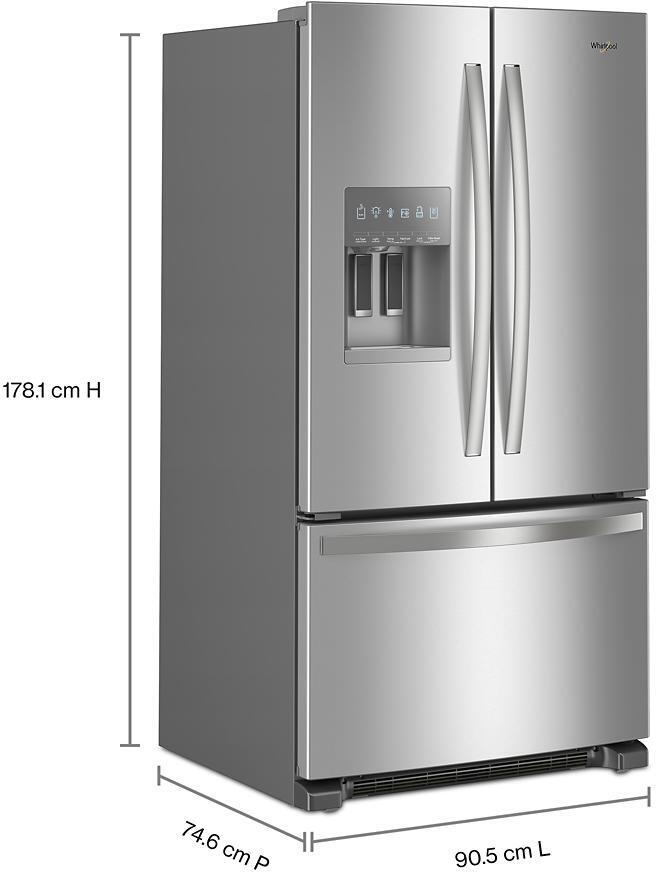 Whirlpool French Door Fridge (WRFF3436RZ) - Fingerprint Resistant Stainless Steel Whirlpool French Door Fridge (WRFF3436RZ) - Fingerprint Resistant Stainless Steel