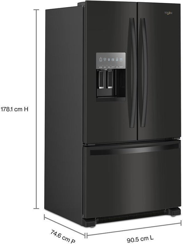 Whirlpool WRFF3436RB 36 Inch, 25.2 Cu. Ft., Full-Depth, French Door Bot...