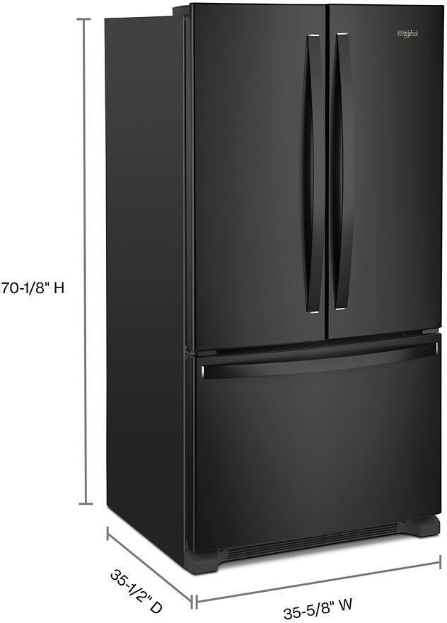 Whirlpool WRFF3236RB 36 Inch, 25.2 Cu. Ft., Full-Depth, French Door Bot...