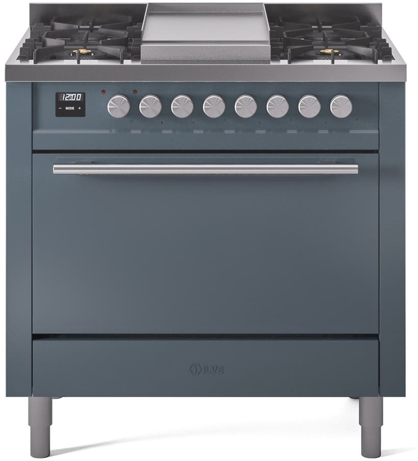 Ilve UP36FQMPBG Blue Grey With Satin Trim