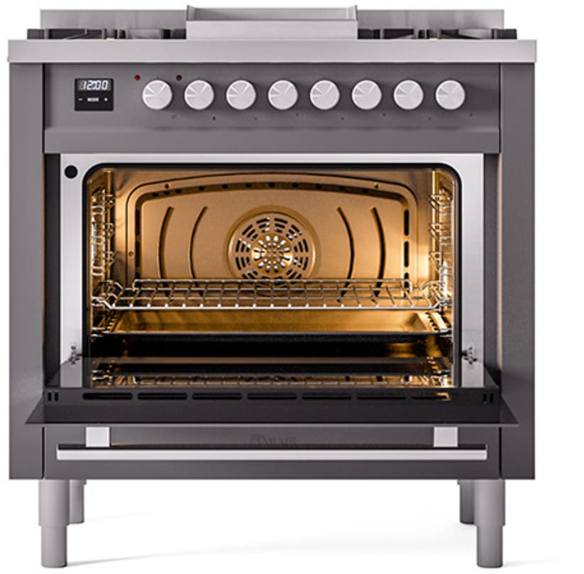 Ilve UP36FQMPMG Graphite Matte With Satin Trim