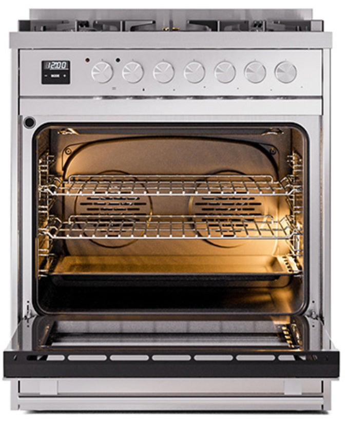 Ilve UP30QMPSS Professional Plus 30 Inch Dual Fuel Range with 5 S...