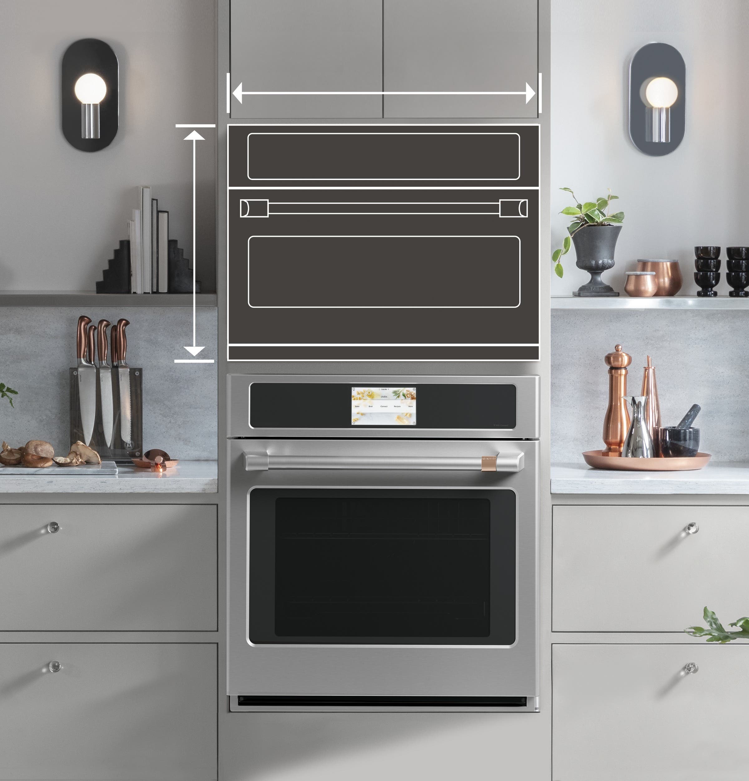 Cafe CSB913P4VW2 Matte White, Brushed Bronze Handle