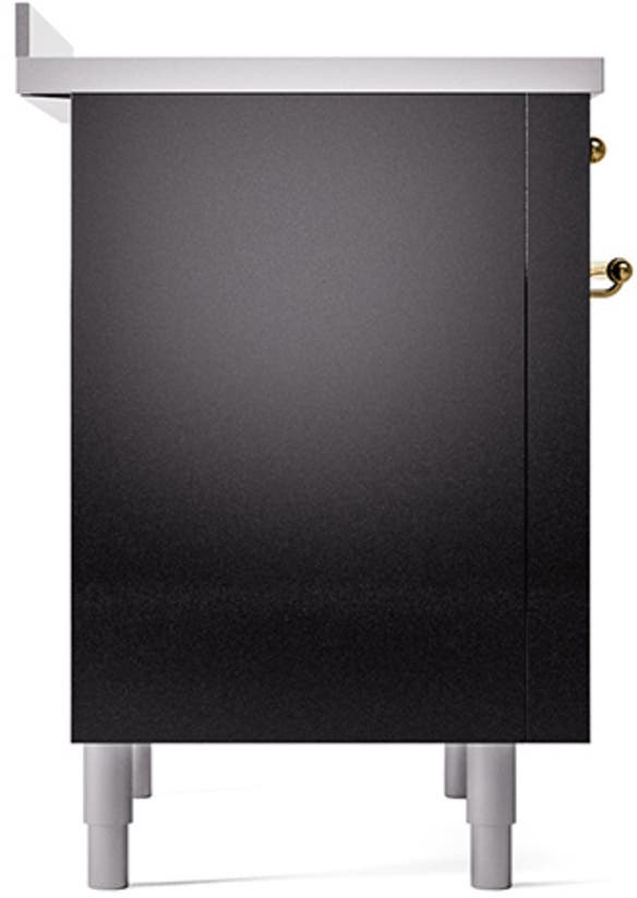 Ilve UNI366QNMPBKG Glossy Black With Brass Knobs