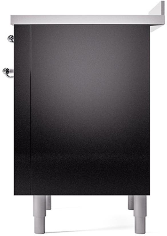 Ilve UNI366QNMPBKC Glossy Black With Chrome Knobs