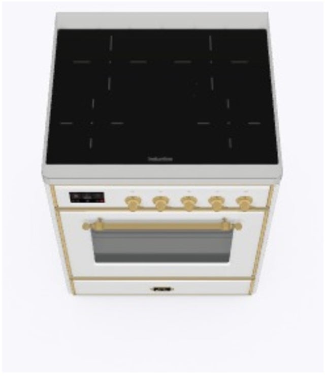 Ilve UMI30NE3WHG 30" Freestanding Electric Induction Range w/ 4 Ele...