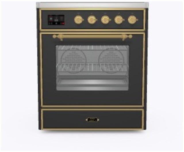 Ilve UMI30NE3MGG 30" Freestanding Electric Induction Range w/ 4 Ele...