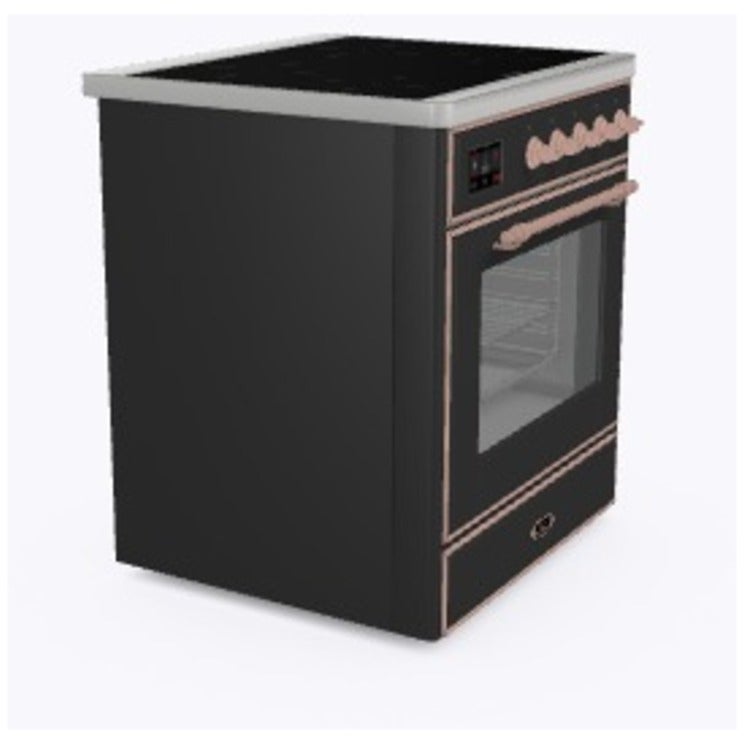 Ilve UMI30NE3MGP 30" Freestanding Electric Induction Range w/ 4 Ele...