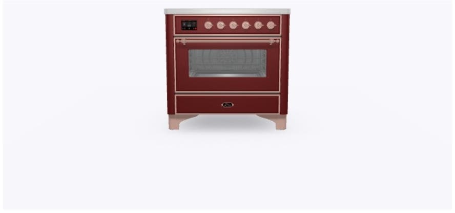 Ilve UMI09NS3BUP Burgundy W/ Copper Trim