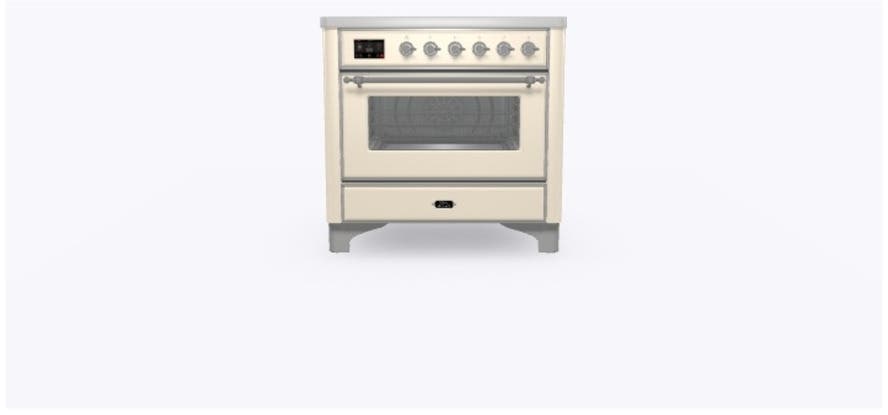 Ilve UMI09NS3AWC Antique White W/ Chrome Trim