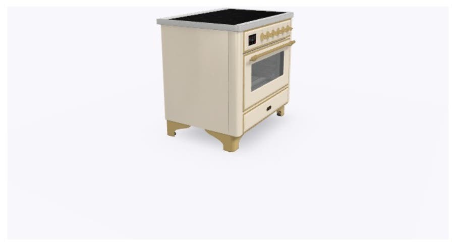 Ilve UMI09NS3AWG Antique White W/ Brass Trim