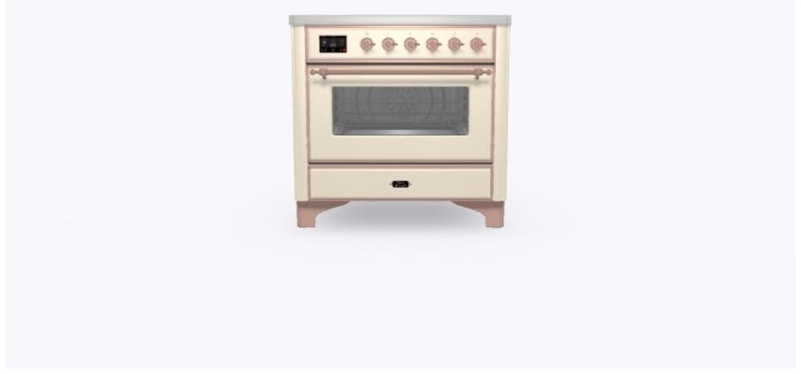 Ilve UMI09NS3AWP Antique White W/ Copper Trim