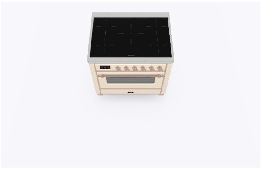 Ilve UMI09NS3AWP Antique White W/ Copper Trim