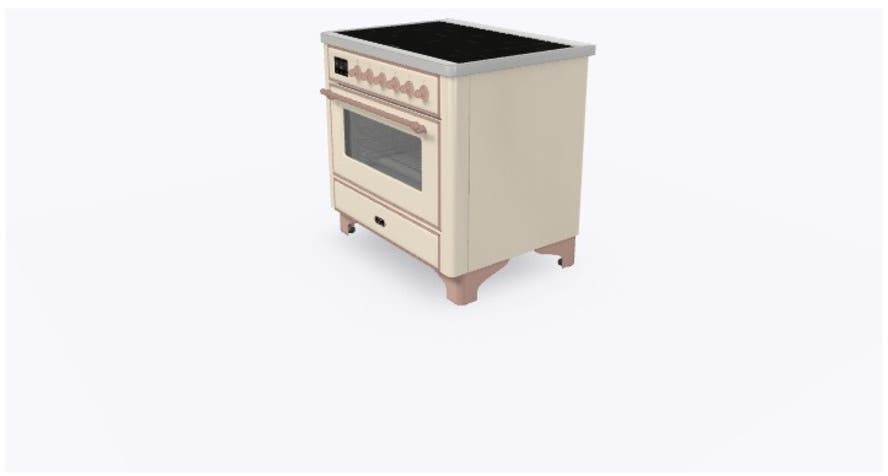Ilve UMI09NS3AWP Antique White W/ Copper Trim