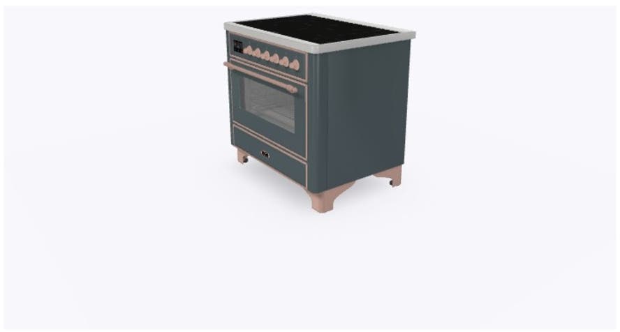 Ilve UMI09NS3BGP Blue Grey W/ Copper Trim