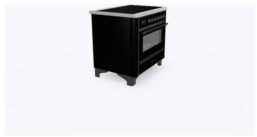 Ilve UMI09NS3BKB Glossy Black W/ Bronze Trim