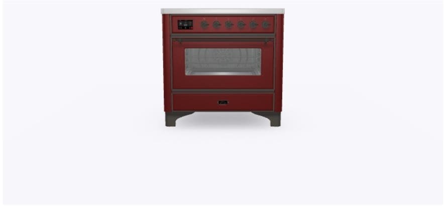 Ilve UMI09NS3BUB Burgundy W/ Bronze Trim
