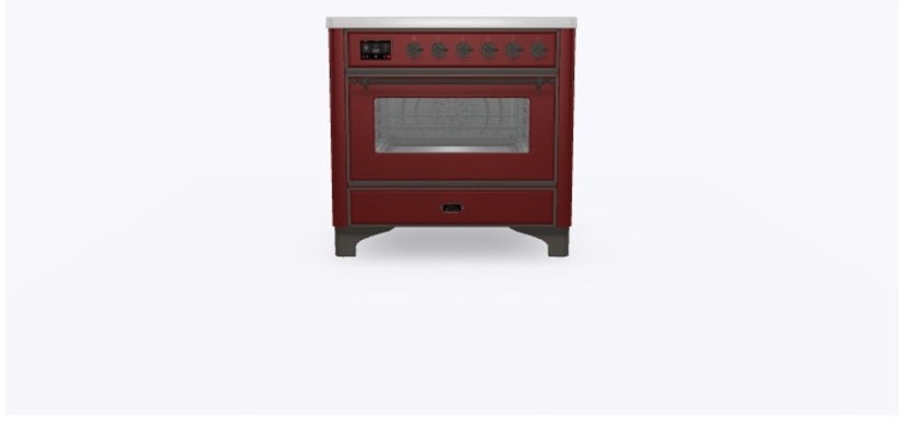 Ilve UMI09NS3BUB 36" Freestanding Electric Induction Range w/ 5 Ele...