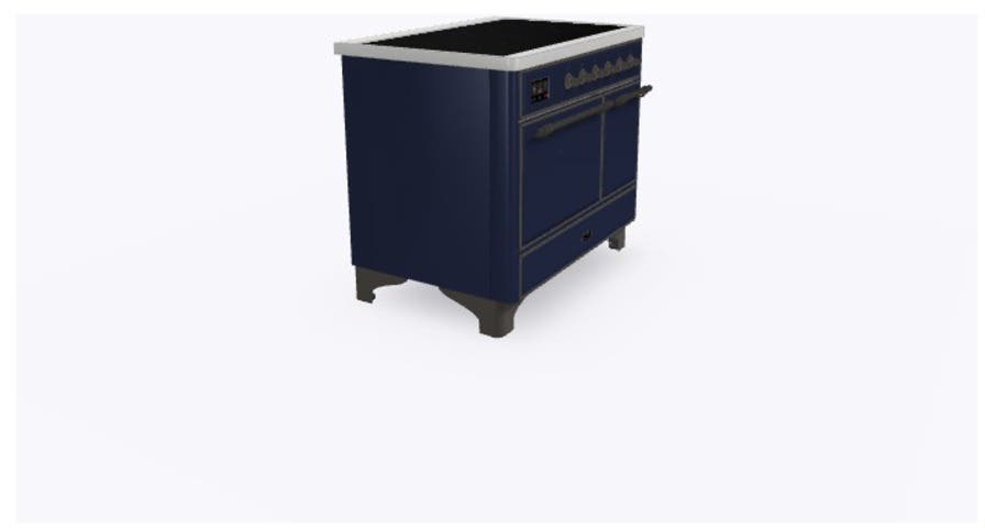 Ilve UMDI10QNS3MBB Midnight Blue W/ Bronze Trim