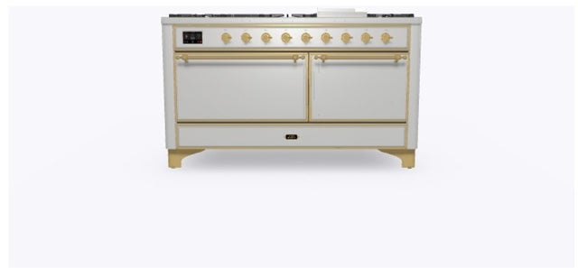 Ilve UM15FDQNS3SSGLP 60" Dual Fuel Range w/ 9 Sealed Burners, Double Ov...