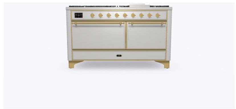 Ilve UM15FDQNS3SSGLP 60" Dual Fuel Range w/ 9 Sealed Burners, Double Ov...