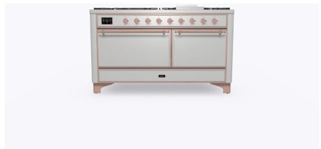 Ilve UM15FDQNS3SSPLP 60" Dual Fuel Range w/ 9 Sealed Burners, Double Ov...