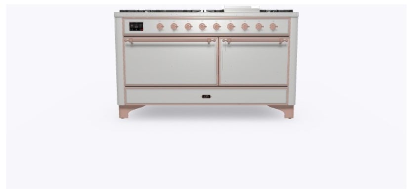 Ilve UM15FDQNS3SSPLP 60" Dual Fuel Range w/ 9 Sealed Burners, Double Ov...