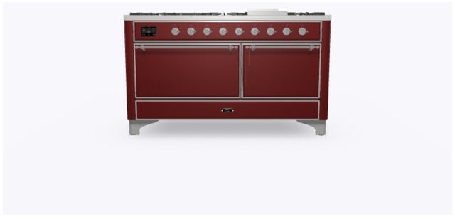 Ilve UM15FDQNS3BUC 60" Dual Fuel Range w/ 9 Sealed Burners, Double Ov...