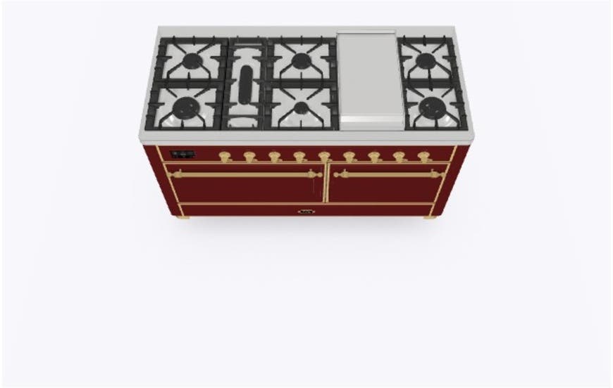 Ilve UM15FDQNS3BUGLP Liquid Propane In Burgundy W/ Brass Trim
