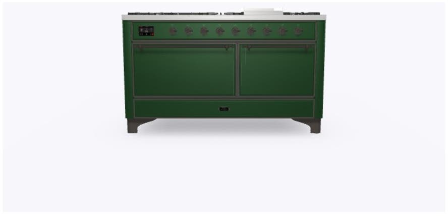 Ilve UM15FDQNS3EGB Natural Gas In Emerald Green W/ Bronze Trim