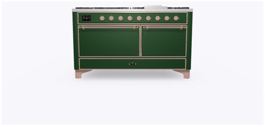 Ilve UM15FDQNS3EGP Natural Gas In Emerald Green W/ Copper Trim