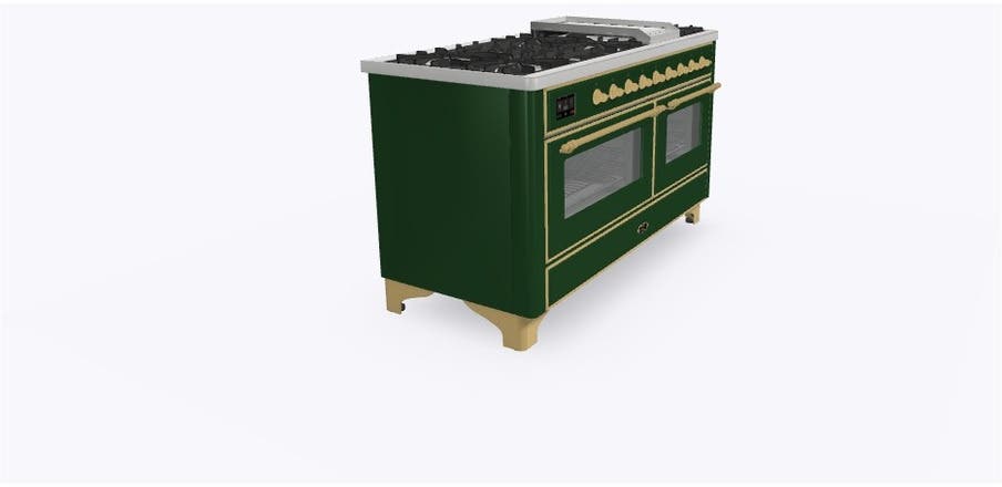 Ilve UM15FDNS3EGG Natural Gas In Emerald Green W/ Brass Trim