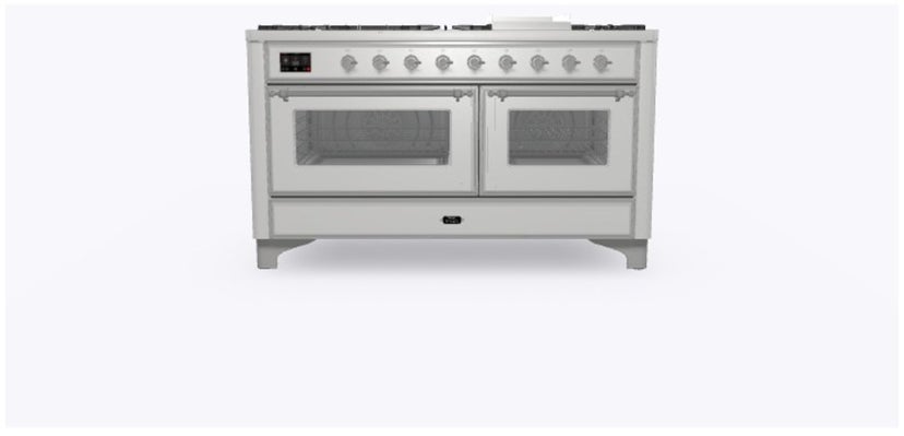 Ilve UM15FDNS3SSC 60" Dual Fuel Range w/ 9 Sealed Burners, Double Ov...