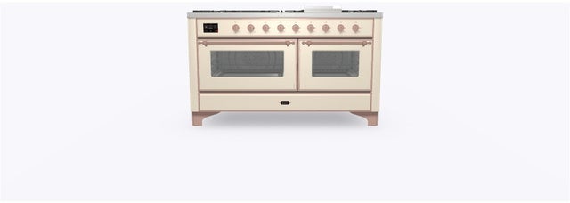 Ilve UM15FDNS3AWPLP 60" Dual Fuel Range w/ 9 Sealed Burners, Double Ov...