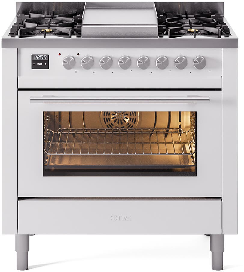 Ilve UP36FWMPWHLP White With Satin Trim, Lp