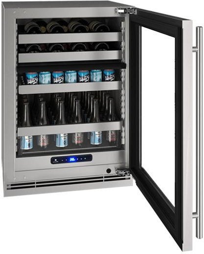 U-Line UHBD524SG01A Beverage Center 24" Dual Zone Lock 115v: Stainless...