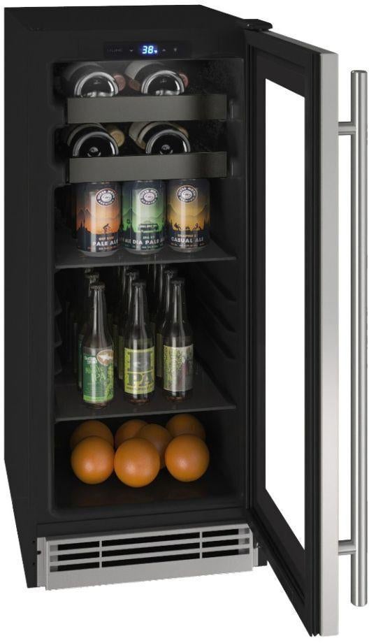 U-Line UHBV115SG01A 15" Beverage Center, 1 Class, Reversible Hinge: St...