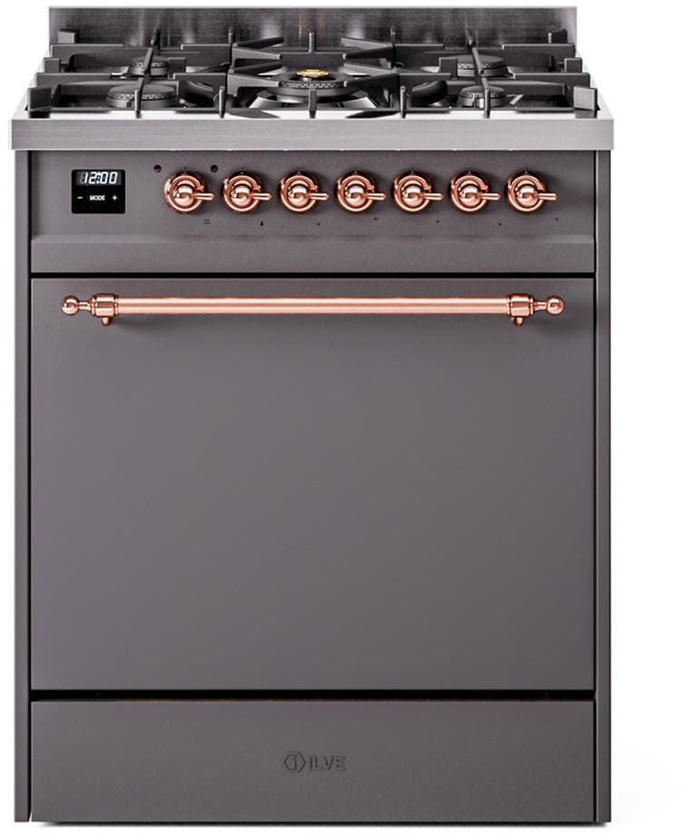 Ilve UP30QNMPMGPLP Graphite Matte With Copper Trim, Lp