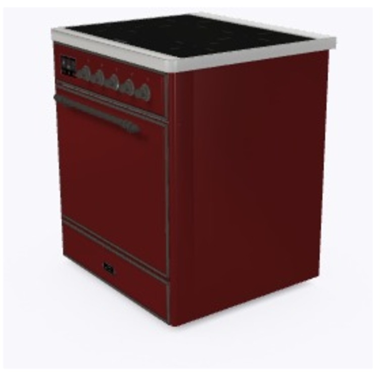 Ilve UMI30QNE3BUB Burgundy W/ Bronze Trim