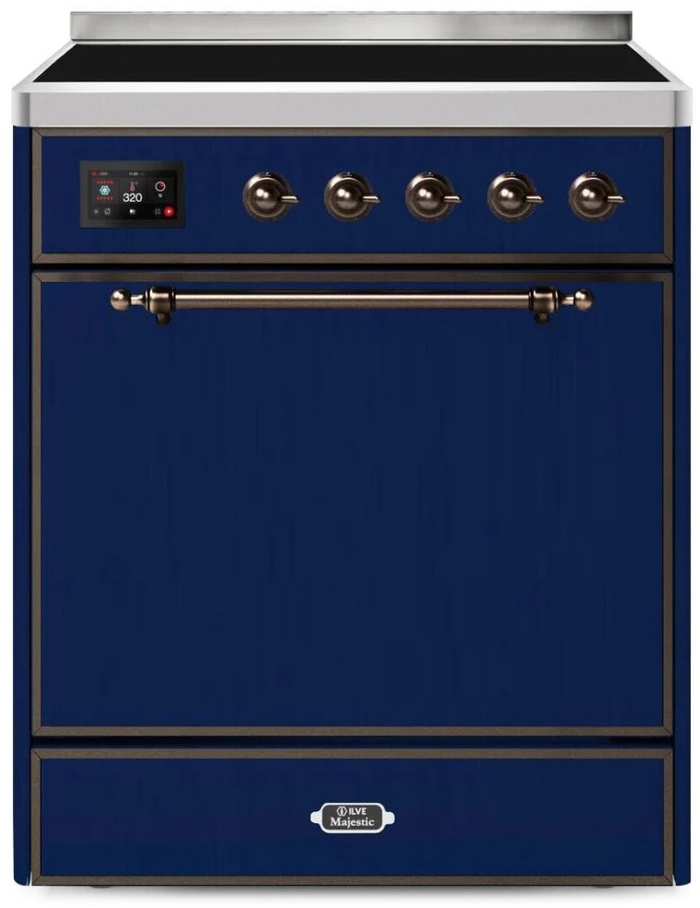 Ilve UMI30QNE3MBB Midnight Blue W/ Bronze Trim