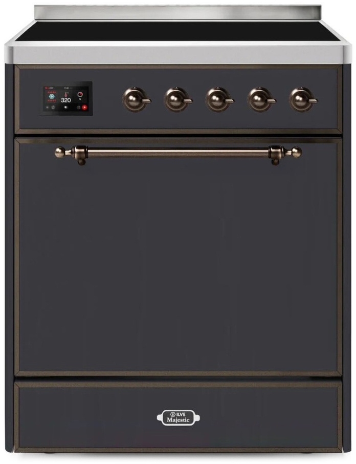 Ilve UMI30QNE3MGB Matte Graphite W/ Bronze Trim