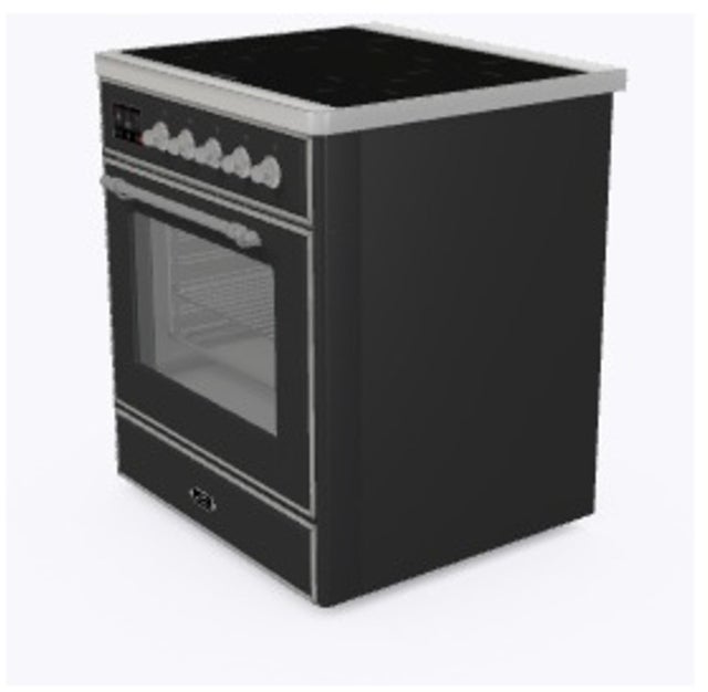 Ilve UMI30NE3MGC 30" Freestanding Electric Induction Range w/ 4 Ele...