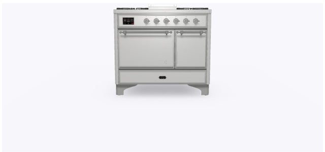 Ilve UMD10FDQNS3SSCLP 40" Dual Fuel Freestanding Range w/ 6 Sealed Burne...