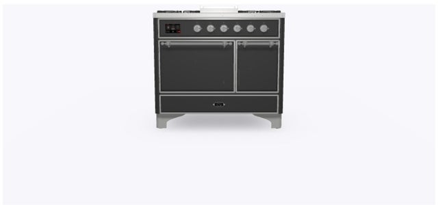 Ilve UMD10FDQNS3MGC 40" Dual Fuel Freestanding Range w/ 6 Sealed Burne...