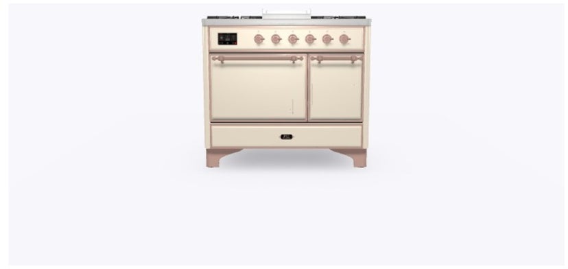 Ilve UMD10FDQNS3AWPLP 40" Dual Fuel Freestanding Range w/ 6 Sealed Burne...