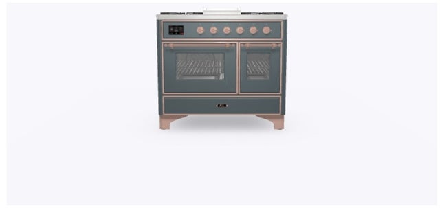 Ilve UMD10FDNS3BGPLP 40" Dual Fuel Freestanding Range w/ 6 Sealed Burne...