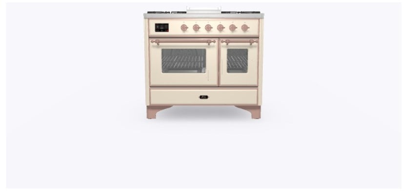 Ilve UMD10FDNS3AWPLP 40" Dual Fuel Freestanding Range w/ 6 Sealed Burne...