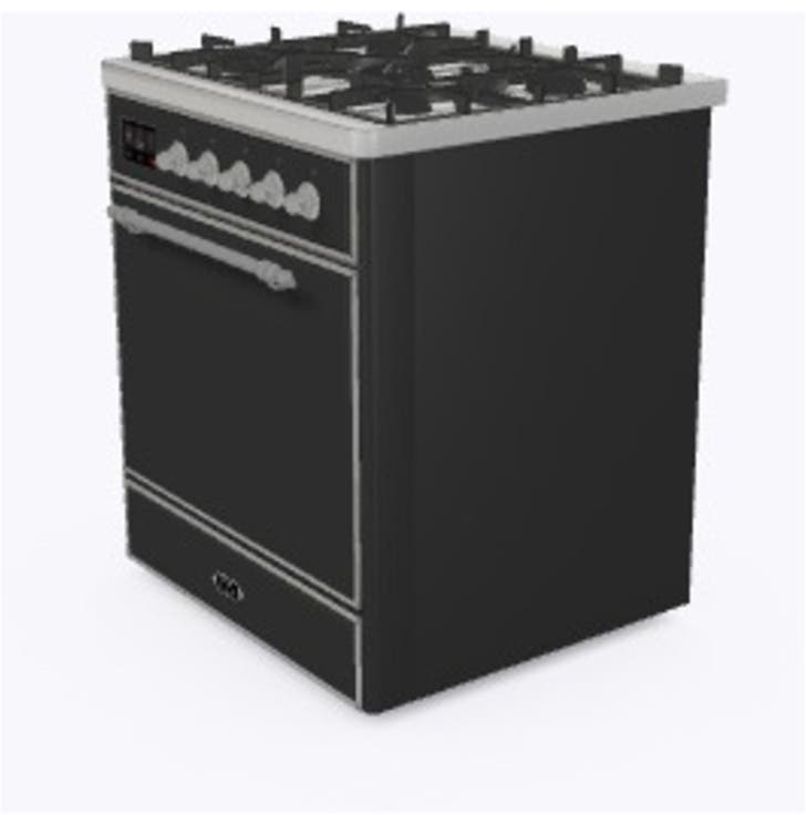 Ilve UM30DQNE3MGCLP Liquid Propane In Matte Graphite W/ Chrome Trim